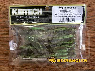 Keitech Hog Impact 3.5" Green Pumpkin Chartreuse - #401