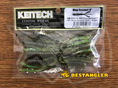 Keitech Hog Impact 4" Green Pumpkin Chartreuse - #401