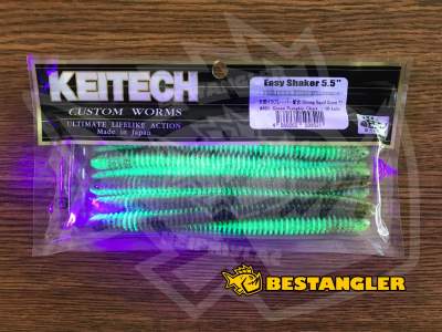 Keitech Easy Shaker 5.5" Green Pumpkin / Chartreuse - #401 - UV