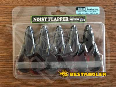 Keitech Noisy Flapper 3.5" Black Red Belly - #467 - top side