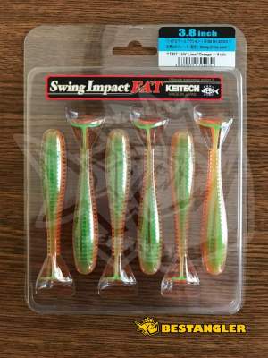 Keitech FAT Swing Impact 3.8" UV Lime / Orange - CT#27