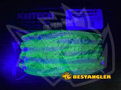 Keitech Shad Impact 4" Chartreuse Ice Shad - CT#28 - UV