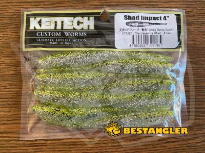 Keitech Shad Impact 4" Chartreuse Ice Shad - CT#28