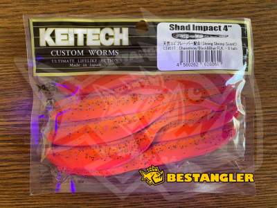 Keitech Shad Impact 4" Chameleon / Black & Blue FLK - CT#21 - UV