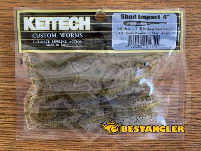 Keitech Shad Impact 4" Green Pumpkin PP. Shad - #414
