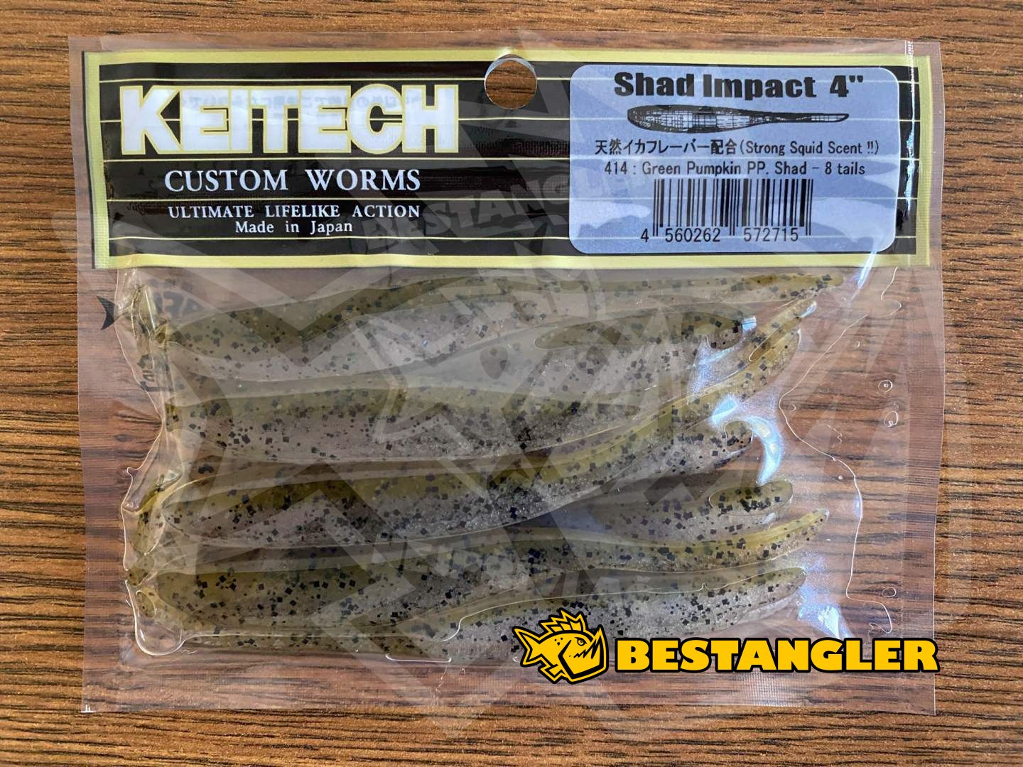 Keitech Shad Impact 4" Green Pumpkin PP. Shad | BESTANGLER.com