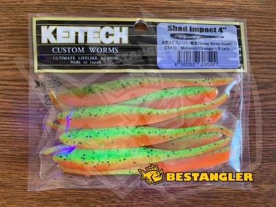 Keitech Shad Impact 4" Motoroil / Orange - CT#15 - UV