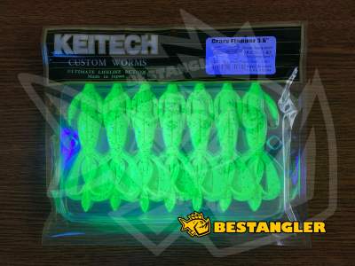 Keitech Crazy Flapper 3.6" Chartreuse Pepper Shad - CT#30 - UV