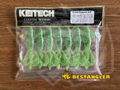 Keitech Crazy Flapper 3.6" Chartreuse Pepper Shad - CT#30