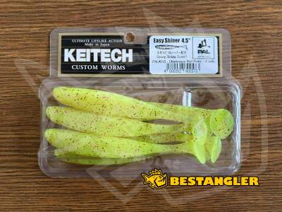Keitech Easy Shiner 4.5" Chartreuse Red Flake - PAL#01