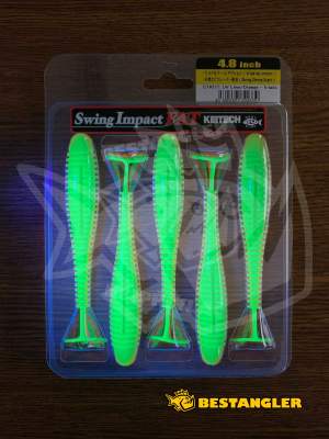 Keitech FAT Swing Impact 4.8" UV Lime / Orange - CT#27 - UV
