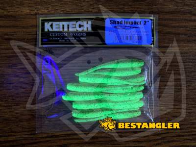 Keitech Shad Impact 2" Green Pumpkin Chartreuse - #401