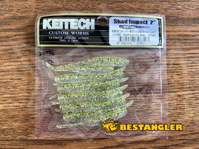 Keitech Shad Impact 2" Chartreuse Ice Shad - CT#28