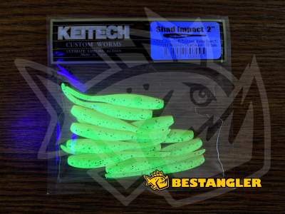 Keitech Shad Impact 2" Motoroil / Chartreuse - CT#14