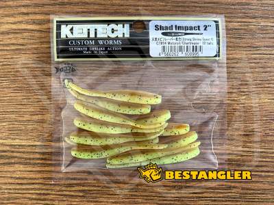 Keitech Shad Impact 2" Motoroil / Chartreuse - CT#14