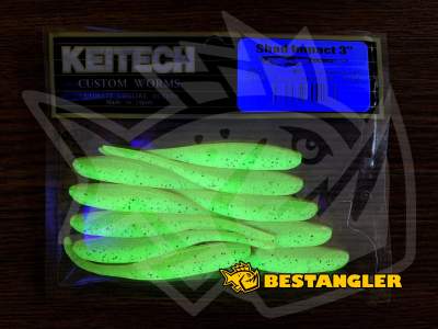 Keitech Shad Impact 3" Motoroil / Chartreuse - CT#14