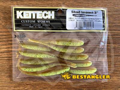 Keitech Shad Impact 3" Motoroil / Chartreuse - CT#14