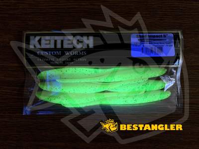 Keitech Shad Impact 5" Motoroil / Chartreuse - CT#14