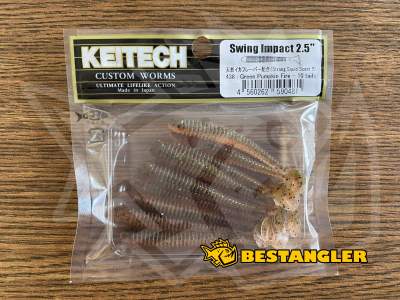 Keitech Swing Impact 2.5" Green Pumpkin Fire - #438