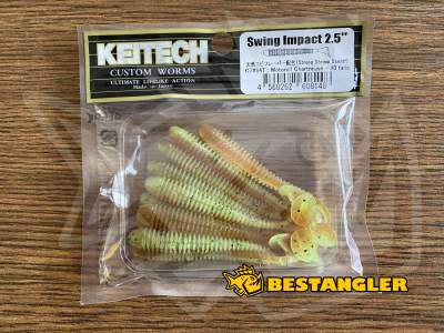 Keitech Swing Impact 2.5" Motoroil / Chartreuse - CT#14