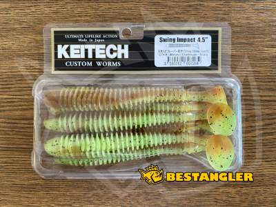 Keitech Swing Impact 4.5" Motoroil / Chartreuse - CT#14