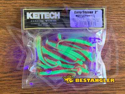 Keitech Easy Shiner 2" Chartreuse Silver Red - CT#25 - UV