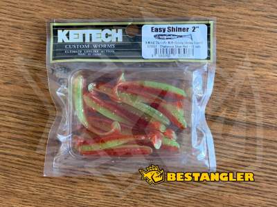 Keitech Easy Shiner 2" Chartreuse Silver Red - CT#25