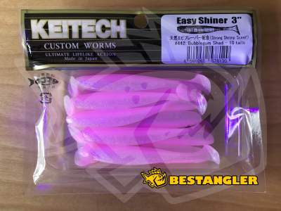 Keitech Easy Shiner 3" Bubblegum Shad - #442 - UV