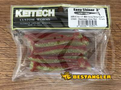 Keitech Easy Shiner 3" Chartreuse Silver Red - CT#25