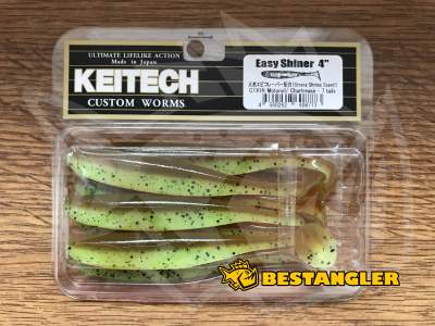 Keitech Easy Shiner 4" Motoroil / Chartreuse - CT#14
