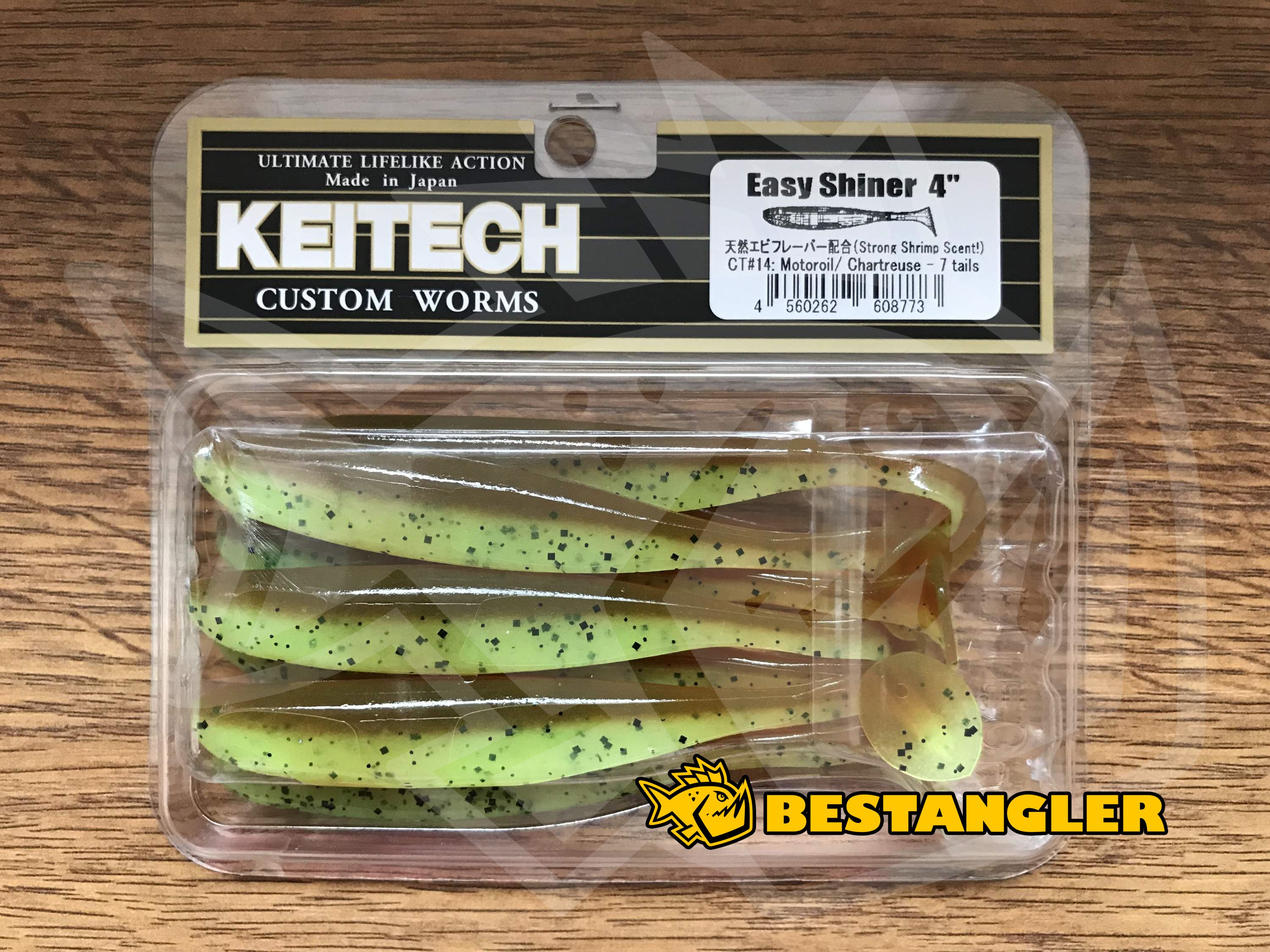 Keitech Easy Shiner 4 Motoroil / Chartreuse