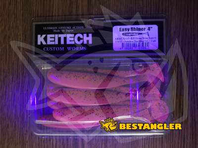 Keitech Easy Shiner 4" Chameleon / Black & Blue FLK - CT#21 - UV