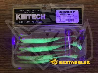 Keitech Easy Shiner 4" Chartreuse Silver Red - CT#25 - UV