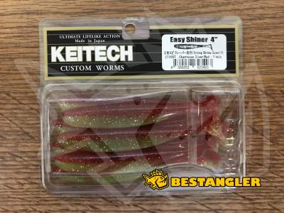 Keitech Easy Shiner 4" Chartreuse Silver Red - CT#25