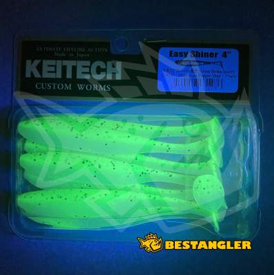 Keitech Easy Shiner 4" Chartreuse Pepper Shad - CT#30 - UV