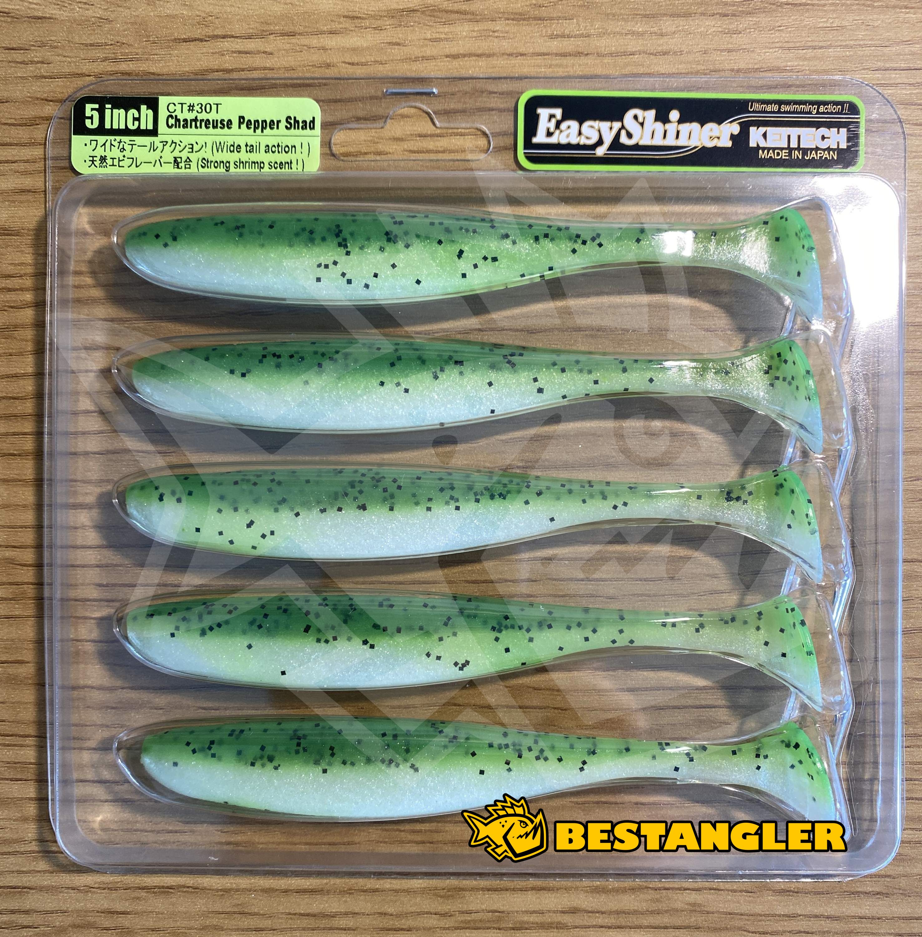 Keitech Easy Shiner 5 Chartreuse Pepper Shad
