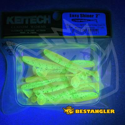 Keitech Easy Shiner 2" Motoroil / Chartreuse - CT#14 - UV