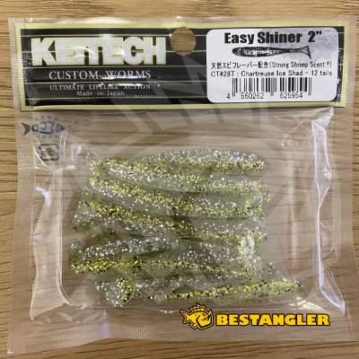 Keitech Easy Shiner 2" Chartreuse Ice Shad - CT#28