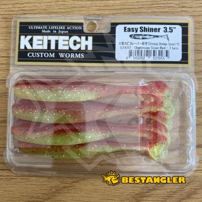 Keitech Easy Shiner 3.5" Chartreuse Silver Red - CT#25