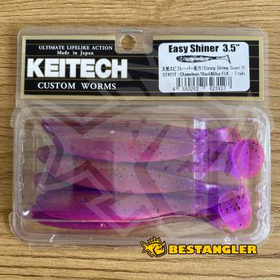 Keitech Easy Shiner 3.5" Chameleon / Black & Blue FLK - CT#21