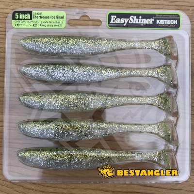 Keitech Easy Shiner 5" Chartreuse Ice Shad - CT#28