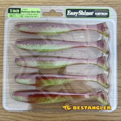 Keitech Easy Shiner 5" Chartreuse Silver Red - CT#25