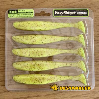 Keitech Easy Shiner 5" Chartreuse Red Flake - PAL#01