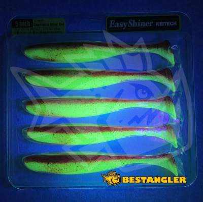 Keitech Easy Shiner 5" Chartreuse Silver Red - CT#25 - UV
