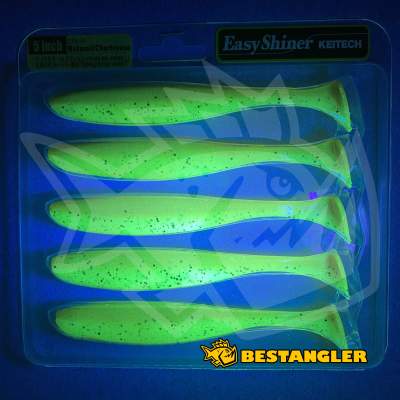 Keitech Easy Shiner 5" Motoroil / Chartreuse - CT#14 - UV