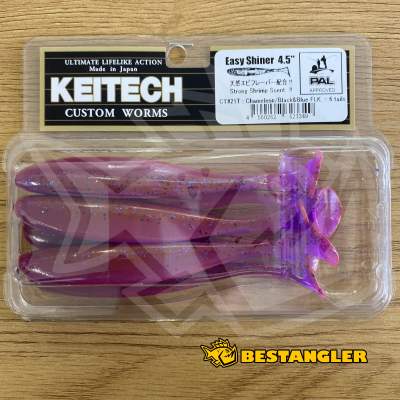 Keitech Easy Shiner 4.5" Chameleon / Black & Blue FLK - CT#21