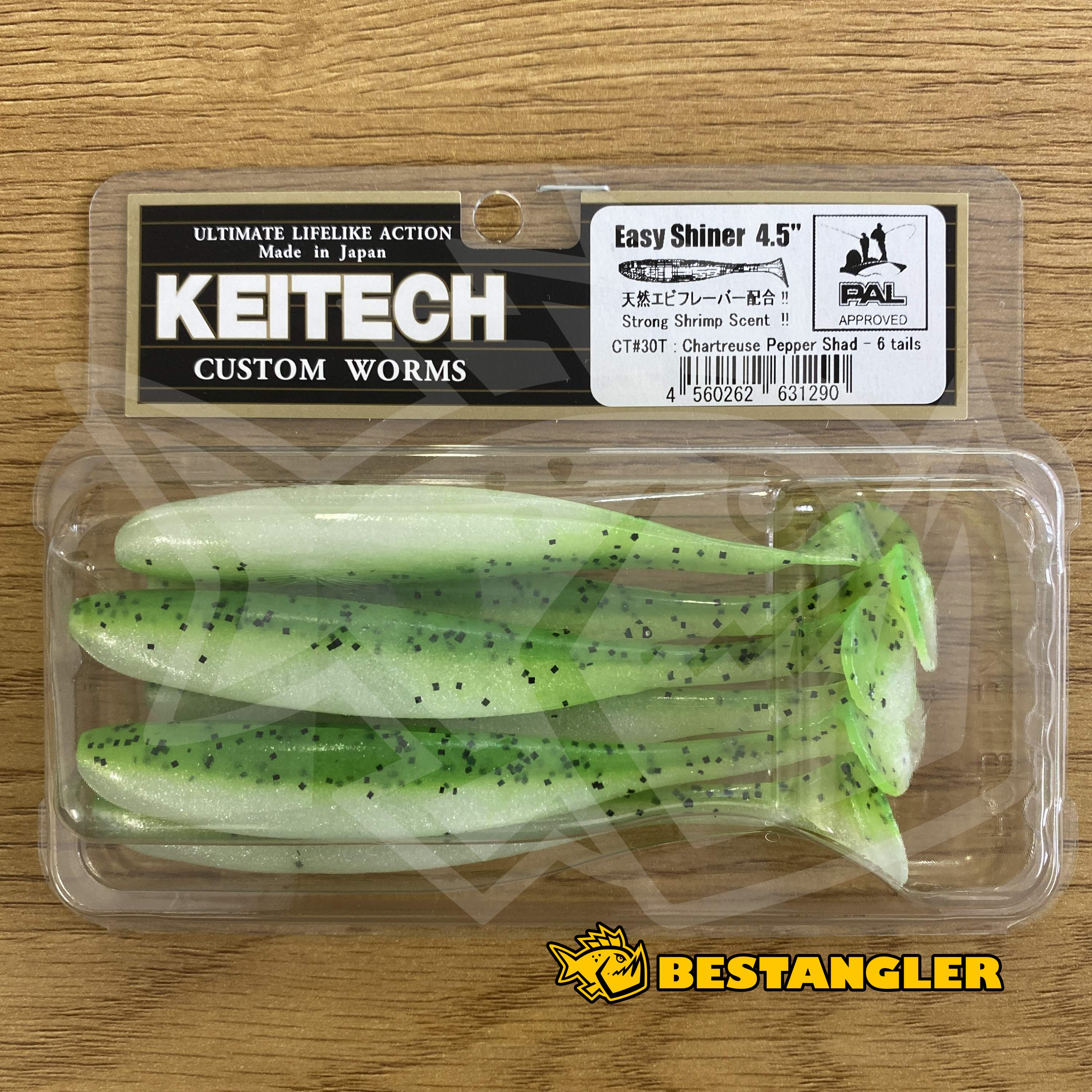 Keitech Easy Shiner 4.5 Chartreuse Pepper Shad