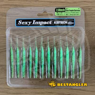 Keitech Sexy Impact 2.8" Green Pumpkin Chartreuse - #401 - UV