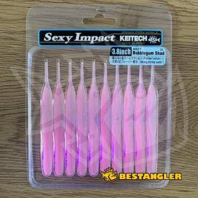 Keitech Sexy Impact 3.8" Bubblegum Shad - #442 - UV