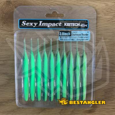 Keitech Sexy Impact 3.8" Chartreuse Thunder - CT#12 - UV